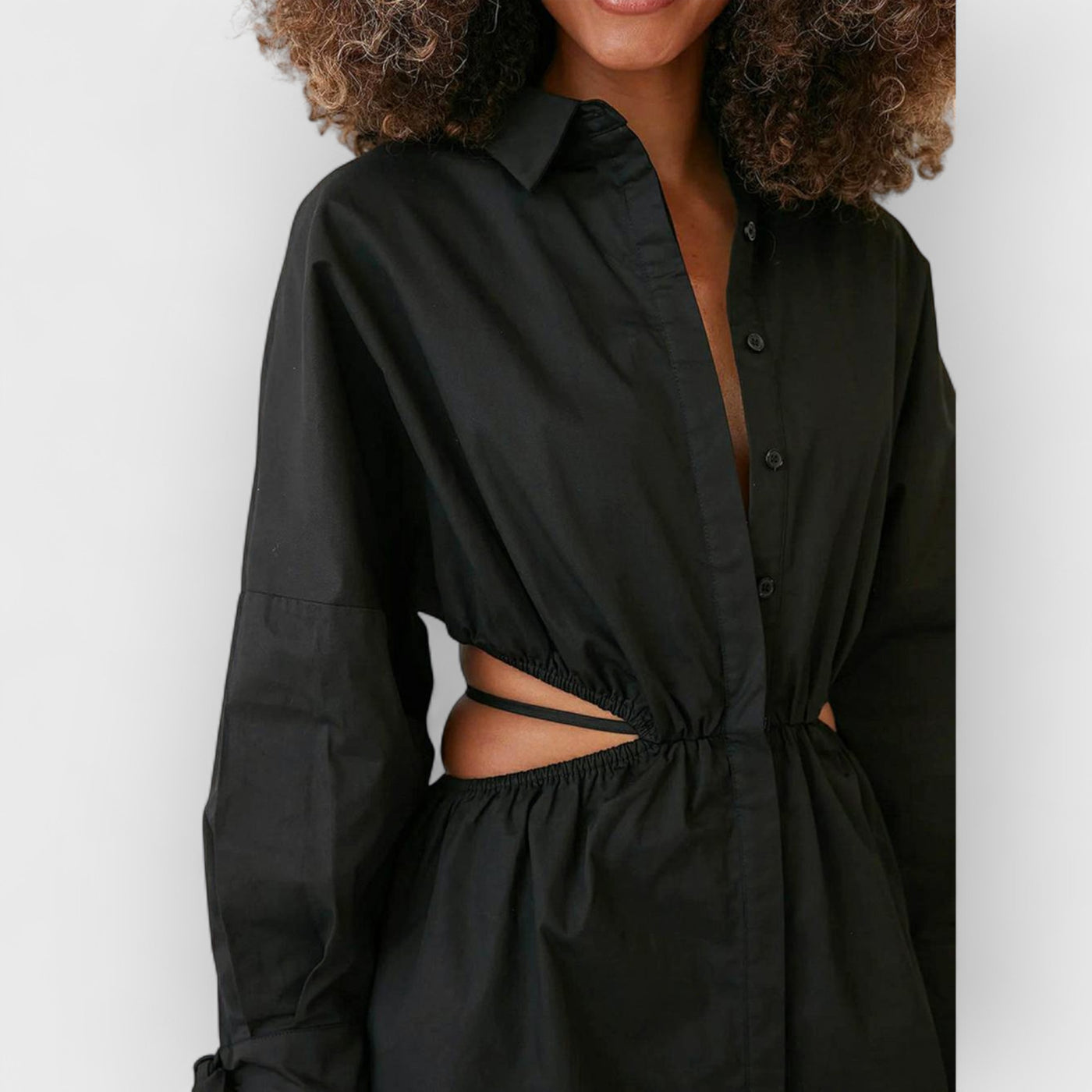 Waist Strap Detail Dropped Shoulder Dress