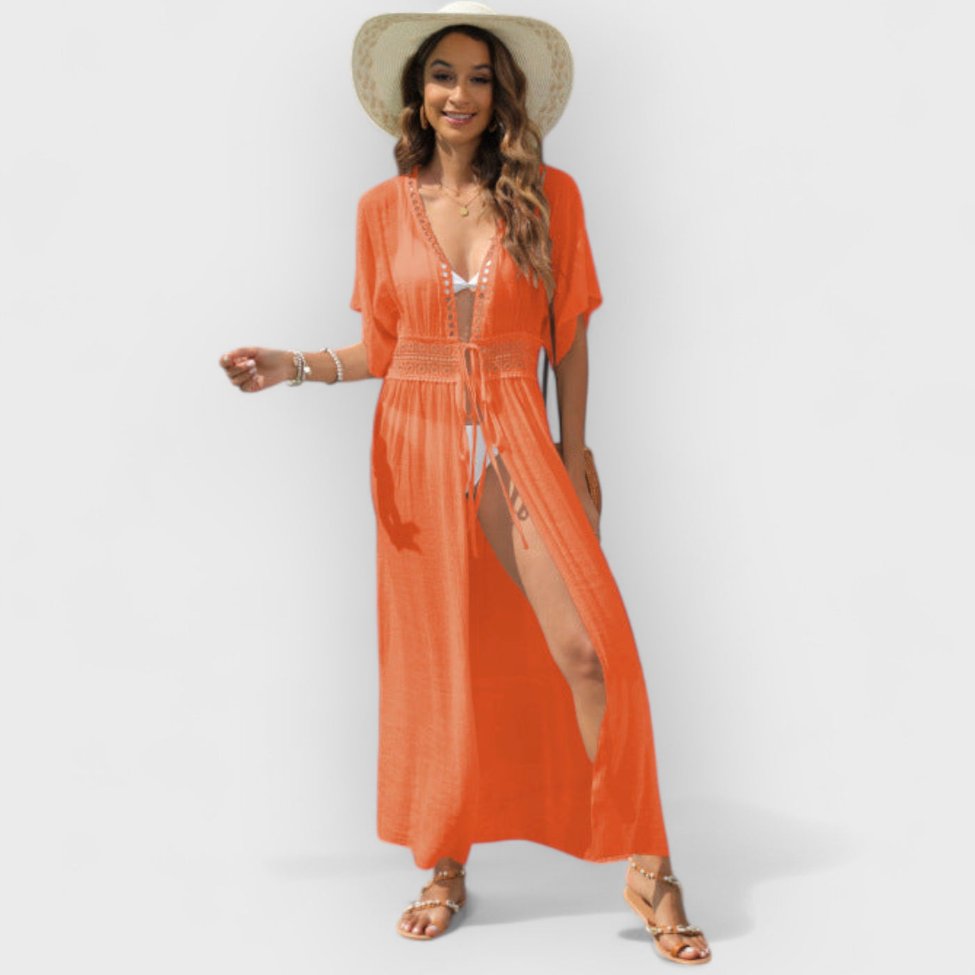 Beach Vacation Kimonos Long Sun Protection Cover Ups