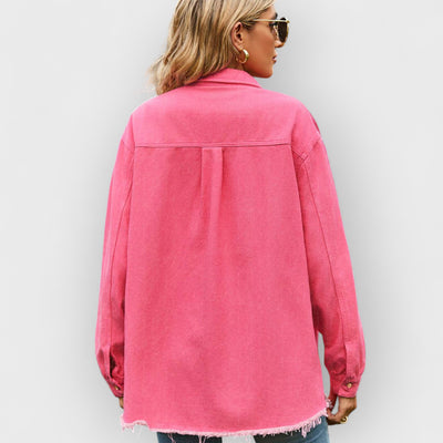 Pink Quilted Chest Pocket Shacket