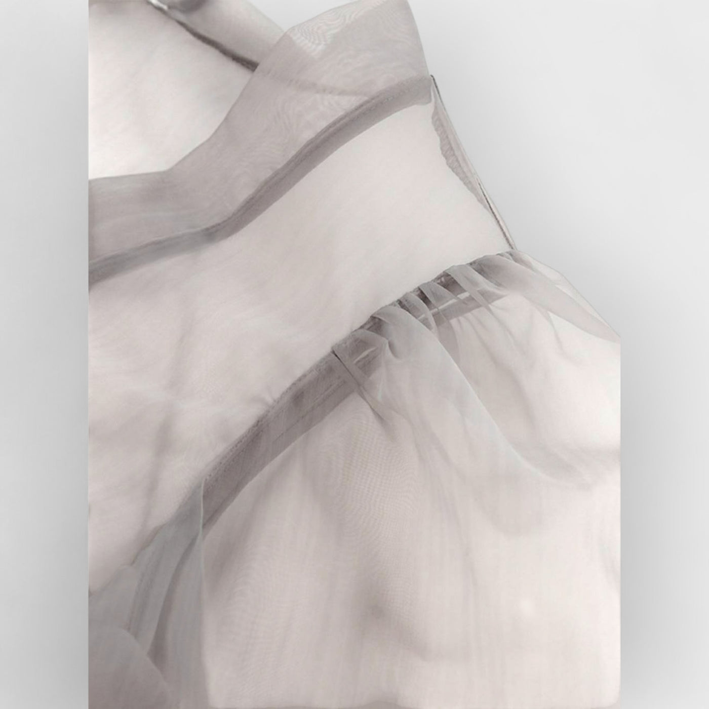 Sheer Sexy Top V Neck Long Puff Sleeves Bow Tie Chic Blouse