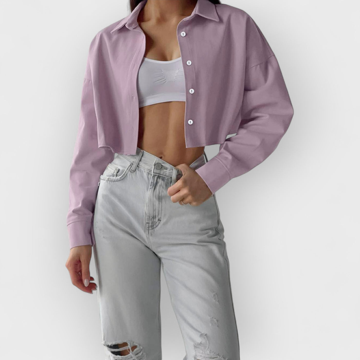 Purple Single Breasted Lapel Shirt