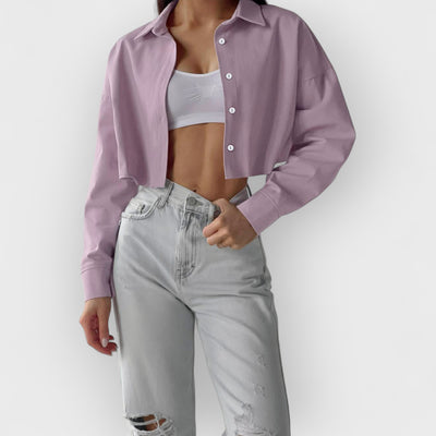 Purple Single Breasted Lapel Shirt