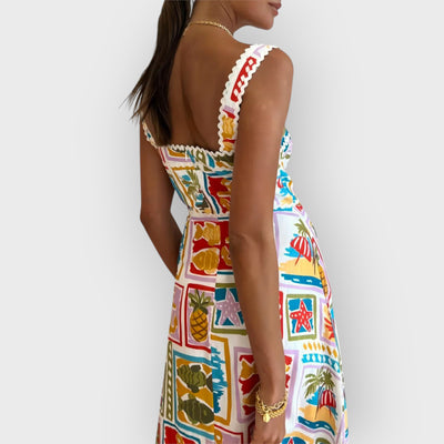 Graffiti Strap Tube Top Sexy Lace Maxi Dress