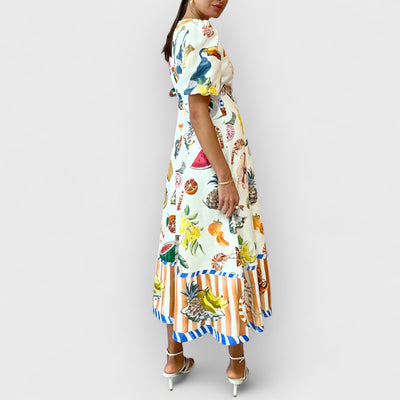 Fashion Graffiti Print Slim Fit Versatile Maxi Dress