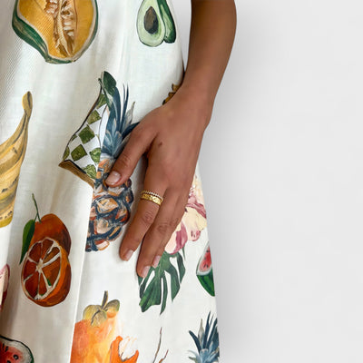 Fashion Graffiti Print Slim Fit Versatile Maxi Dress
