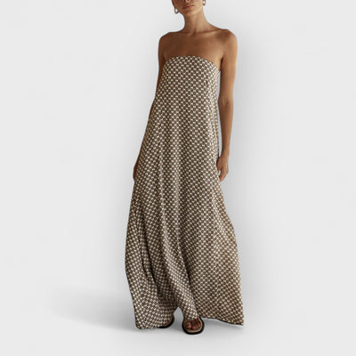 Diamond Print Bohemian Maxi Dress