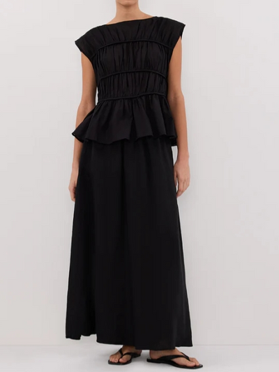 Edna Black Midi Skirt Set