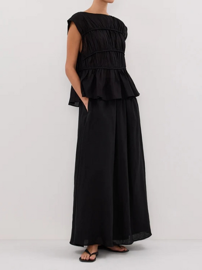 Edna Black Midi Skirt Set