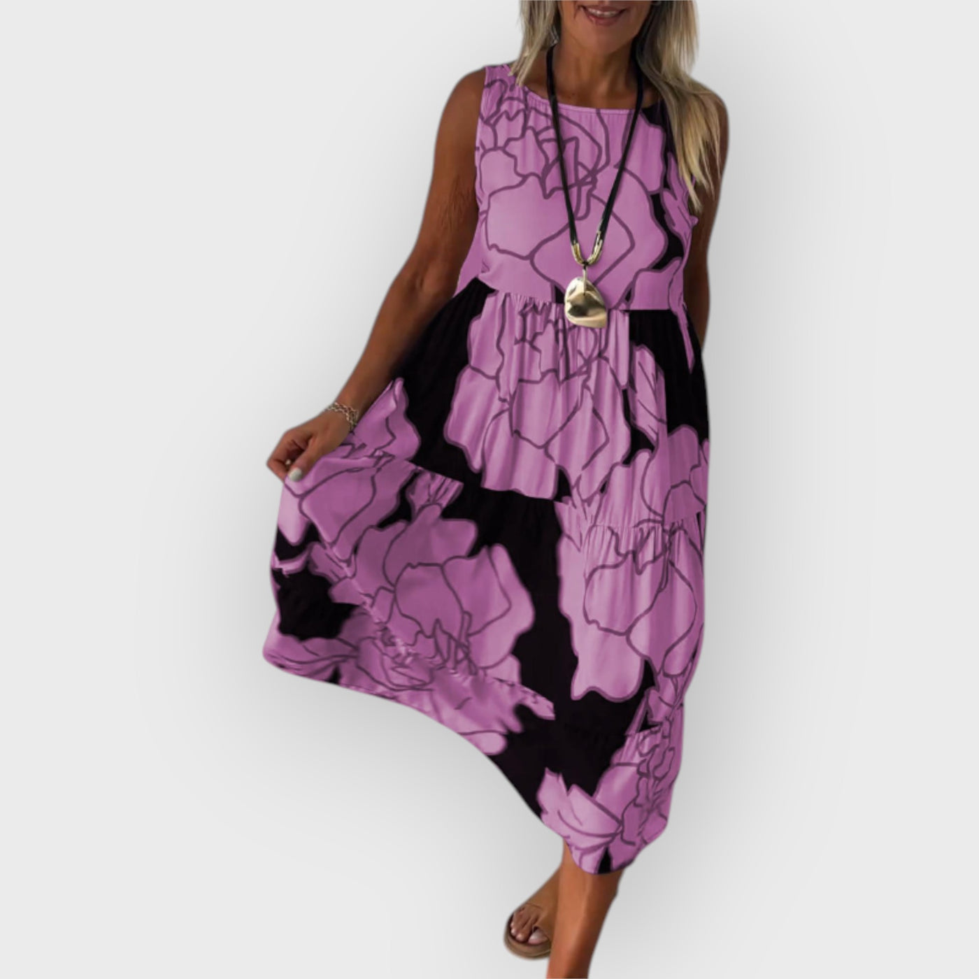 Aveline Stylish Dress With Floral Pattern