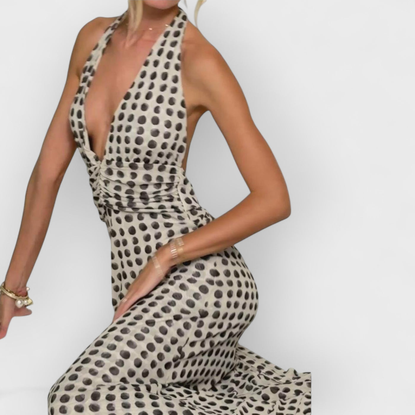 Camoni Polka Dot Diary Maxi Dress
