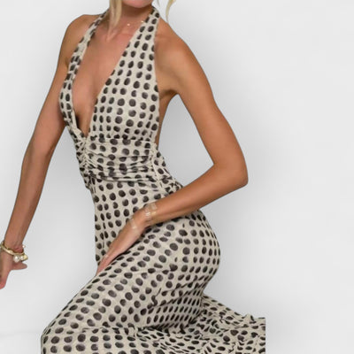 Camoni Polka Dot Diary Maxi Dress