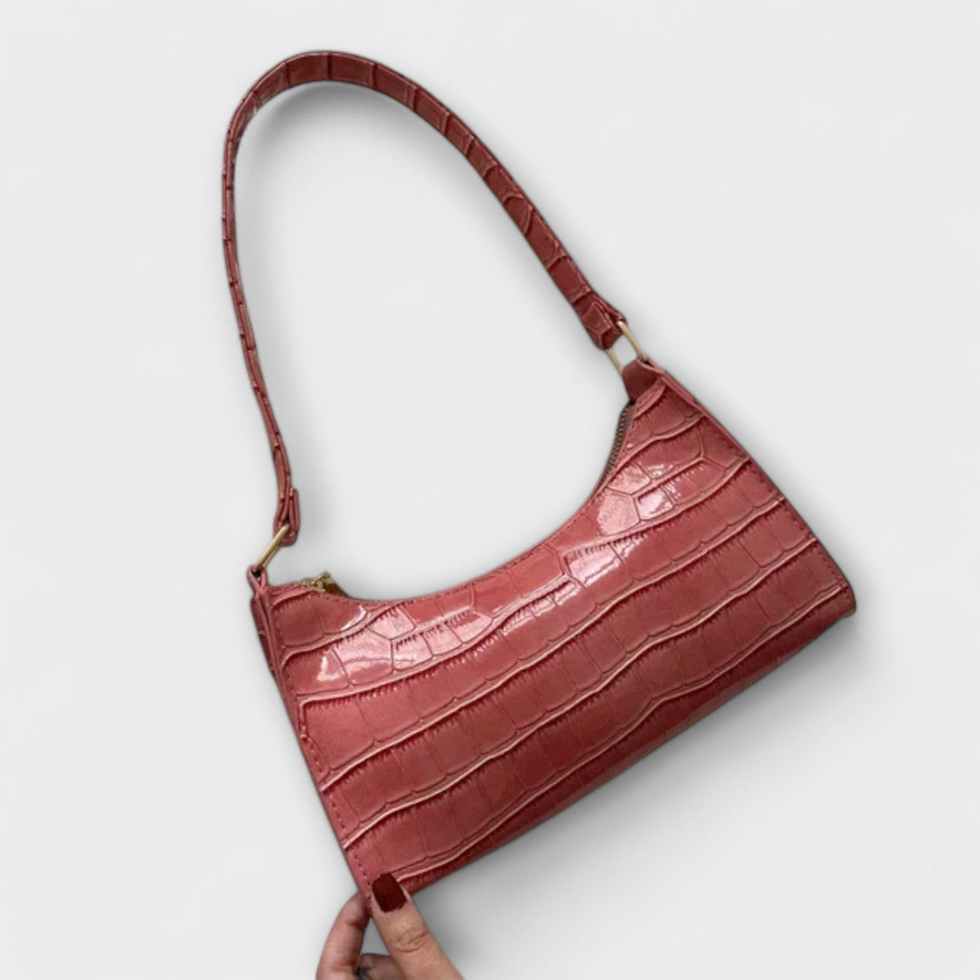 Mira Glossy Leather Tote Bag