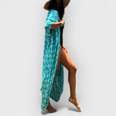 Hidden Island Boho Printed Kimono Beach Cover-up