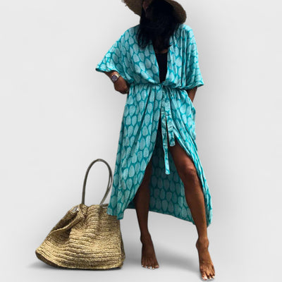 Hidden Island Boho Printed Kimono Beach Cover-up