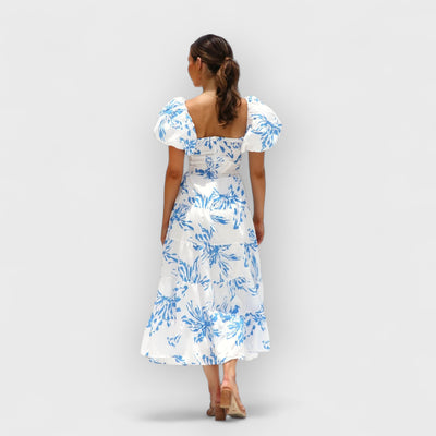 Blue floral maxi dress
