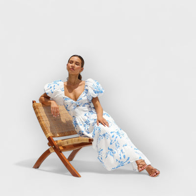 Blue floral maxi dress