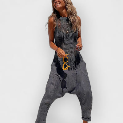 Thar Desert Sleeveless Tassel Knit Top