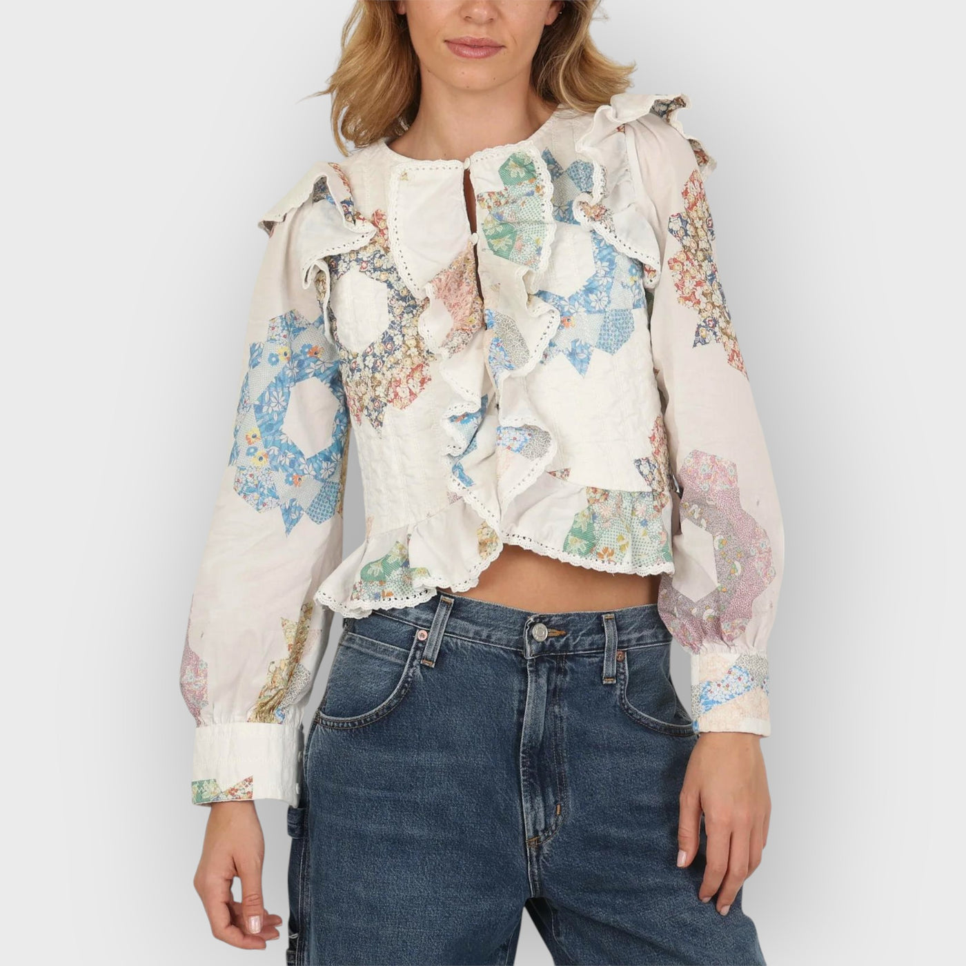 Quilted Bodice Table Cloth Blouse