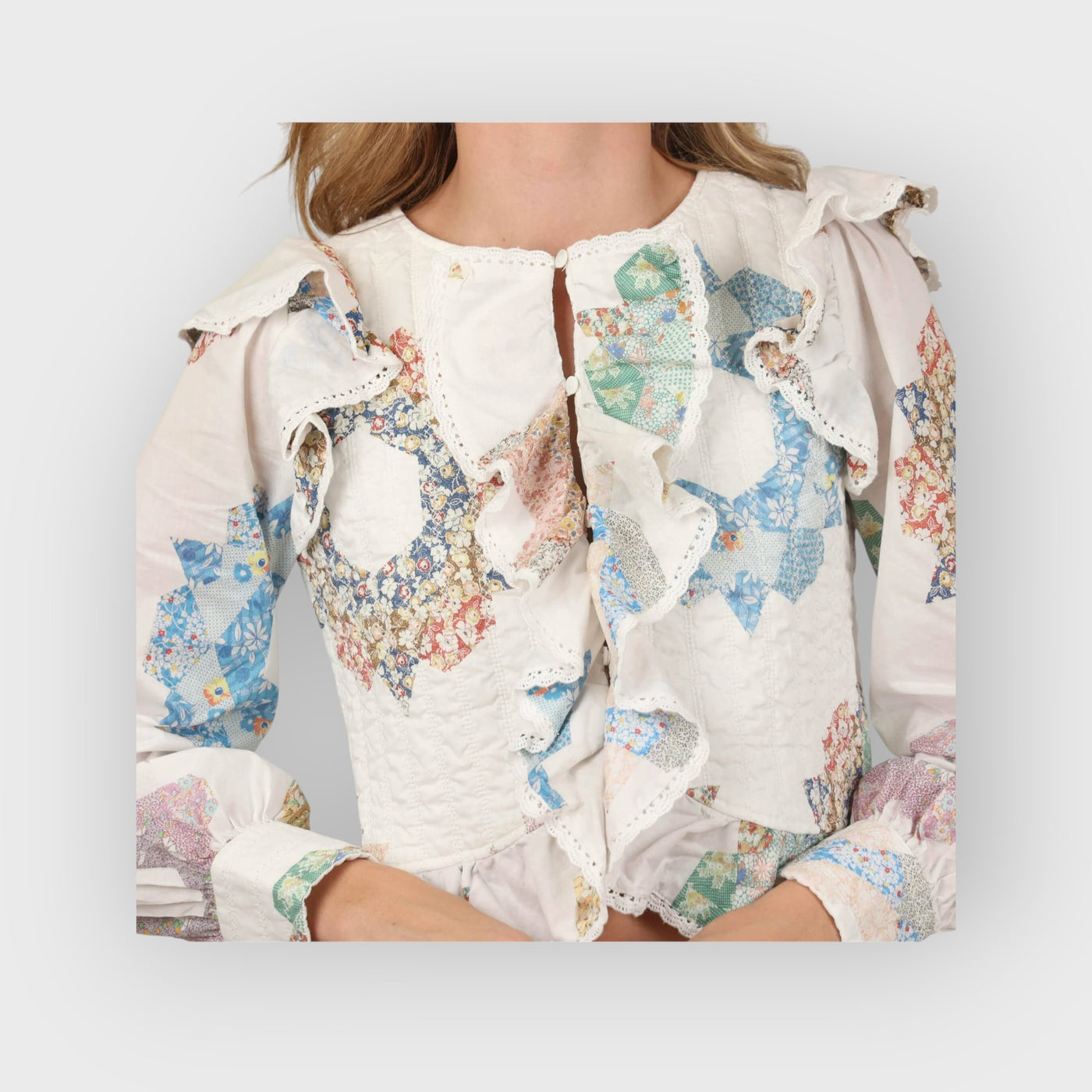 Quilted Bodice Table Cloth Blouse