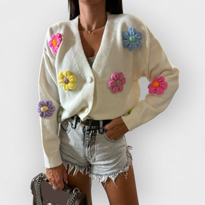 Casual Crochet Flower Cardigan Sweater Jacket