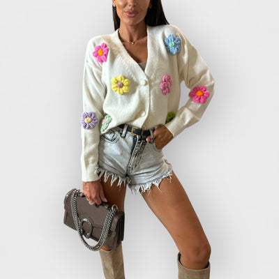 Casual Crochet Flower Cardigan Sweater Jacket
