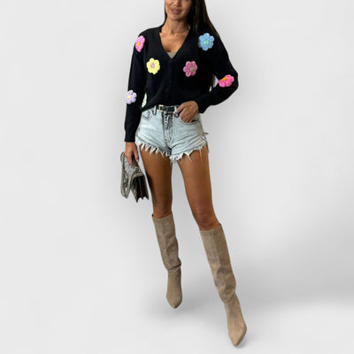 Casual Crochet Flower Cardigan Sweater Jacket