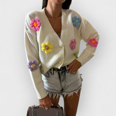 Casual Crochet Flower Cardigan Sweater Jacket