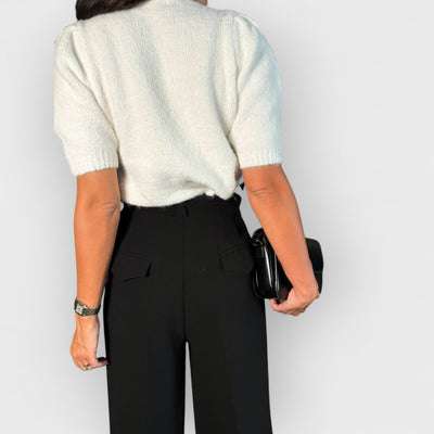 Delicate Bow Short-Sleeved Sweater